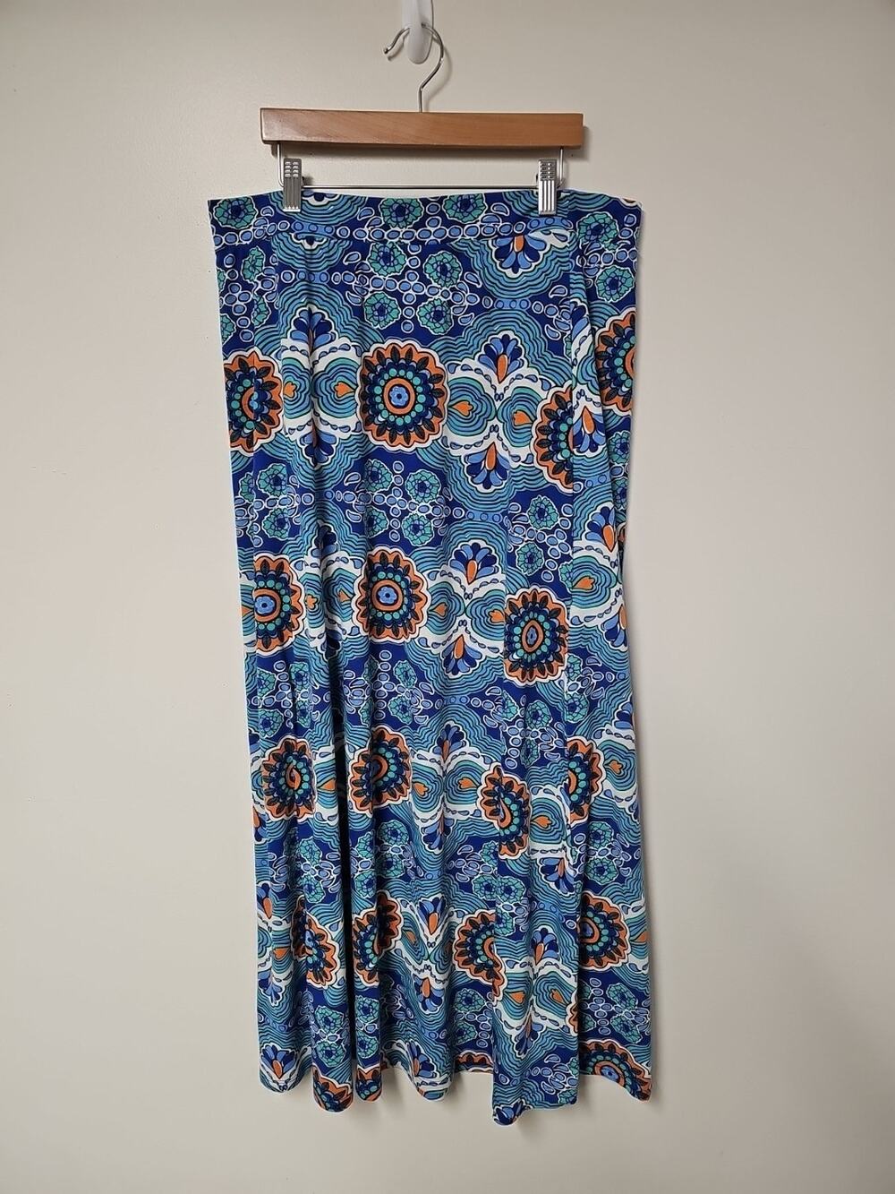 Cato Womens Y2K Festival Medallion Floral Patchwork Maxi Skirt Sz L Hippie Boho